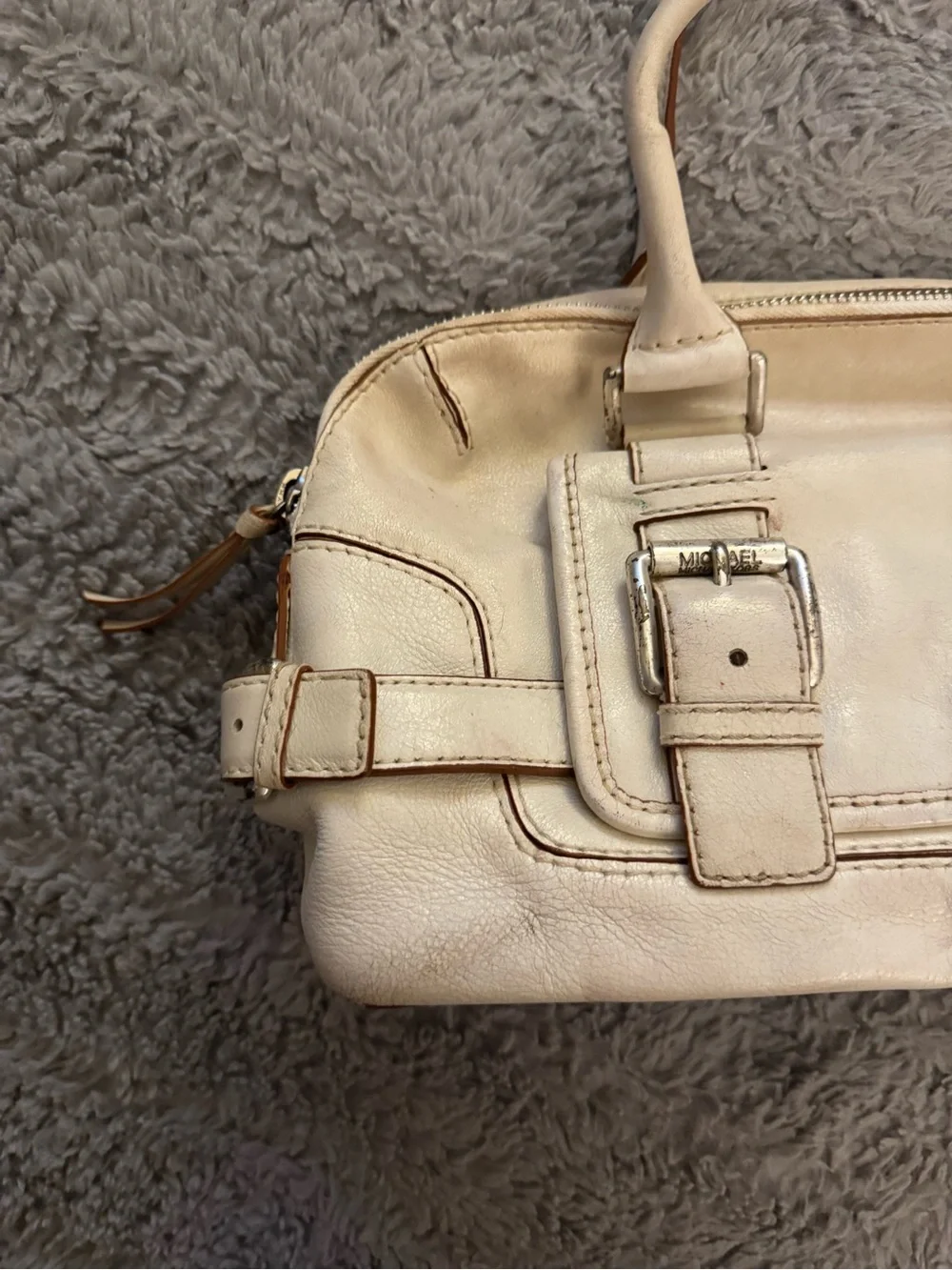 MICHAEL KORS Y2K Cream Leather Satchel Handbag